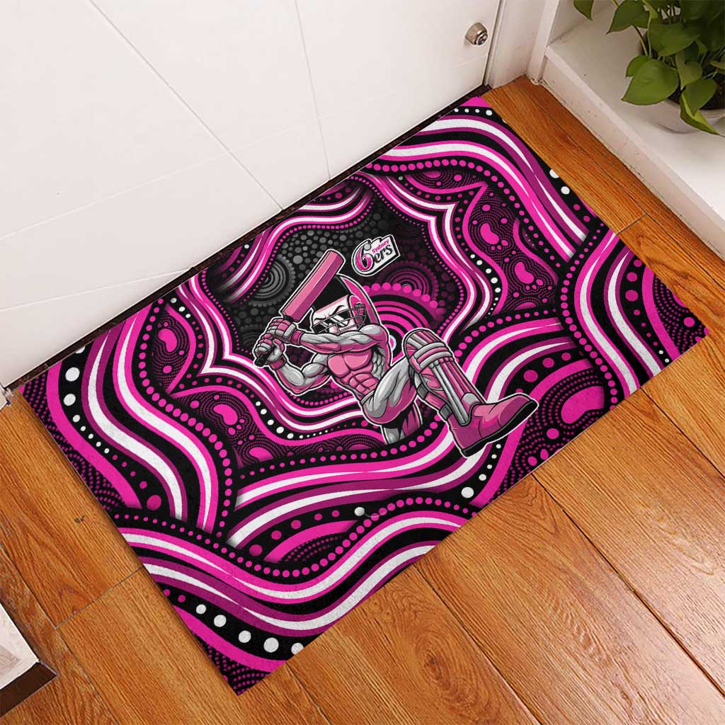 Sydney Sixers Cricket Rubber Doormat Australian Cricket Mascot - Modern Indigenous Style