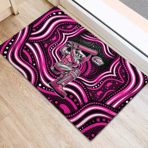 Sydney Sixers Cricket Rubber Doormat Australian Cricket Mascot - Modern Indigenous Style