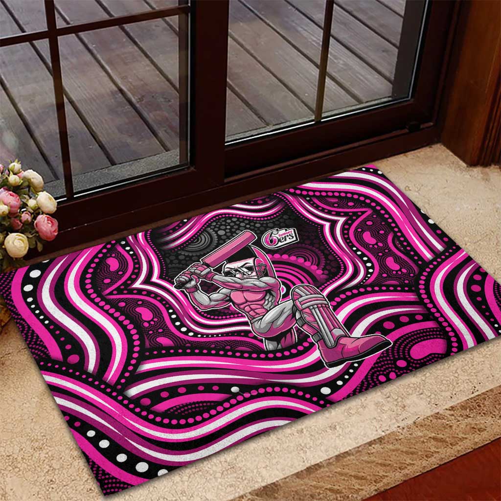 Sydney Sixers Cricket Rubber Doormat Australian Cricket Mascot - Modern Indigenous Style
