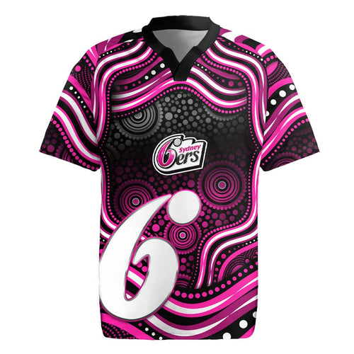Sydney Sixers Cricket Rugby Jersey Australian Cricket Mascot - Modern Indigenous Style