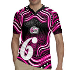 Sydney Sixers Cricket Rugby Jersey Australian Cricket Mascot - Modern Indigenous Style