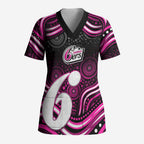 Sydney Sixers Cricket Scrub Top Australian Cricket Mascot - Modern Indigenous Style