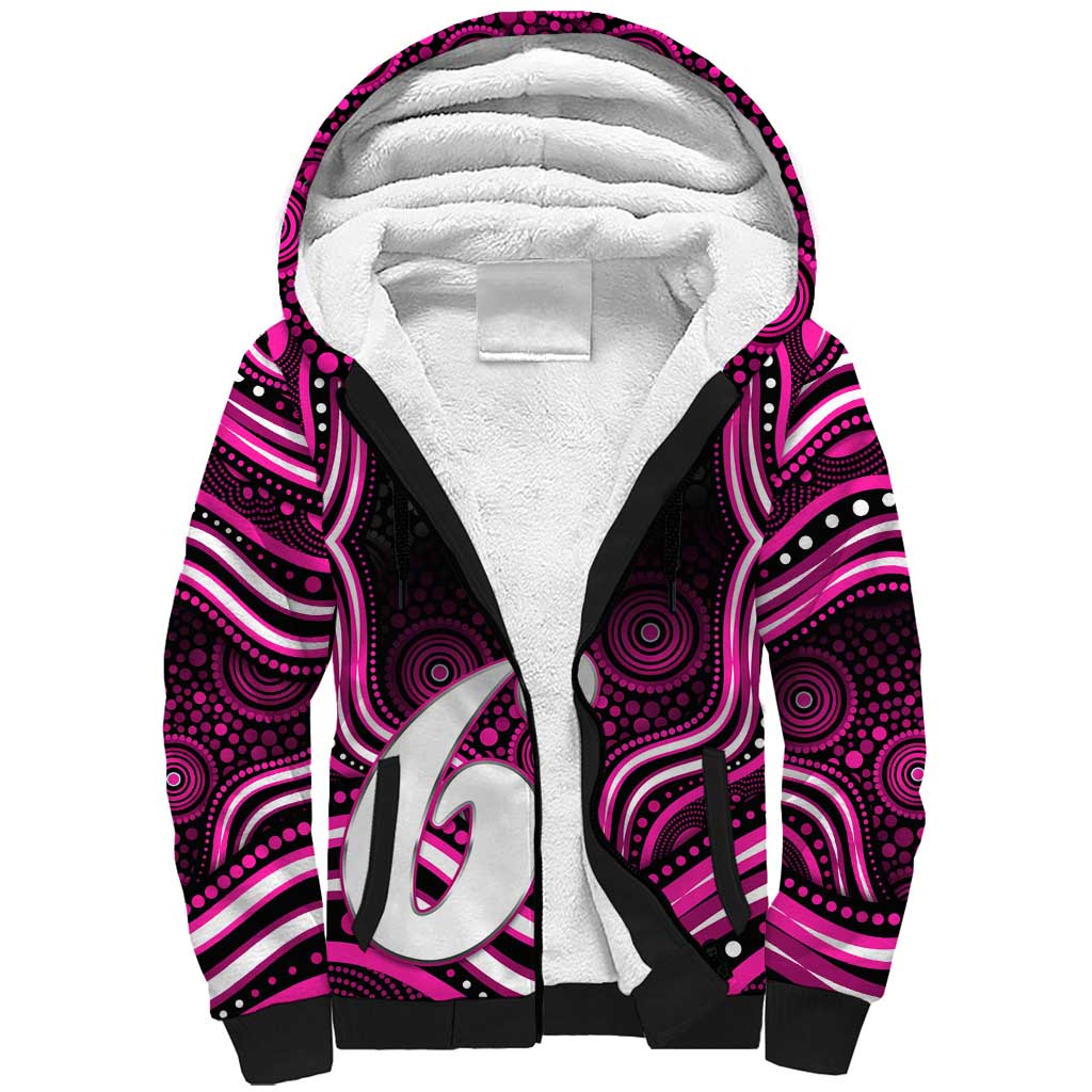 Sydney Sixers Cricket Sherpa Hoodie Australian Cricket Mascot - Modern Indigenous Style