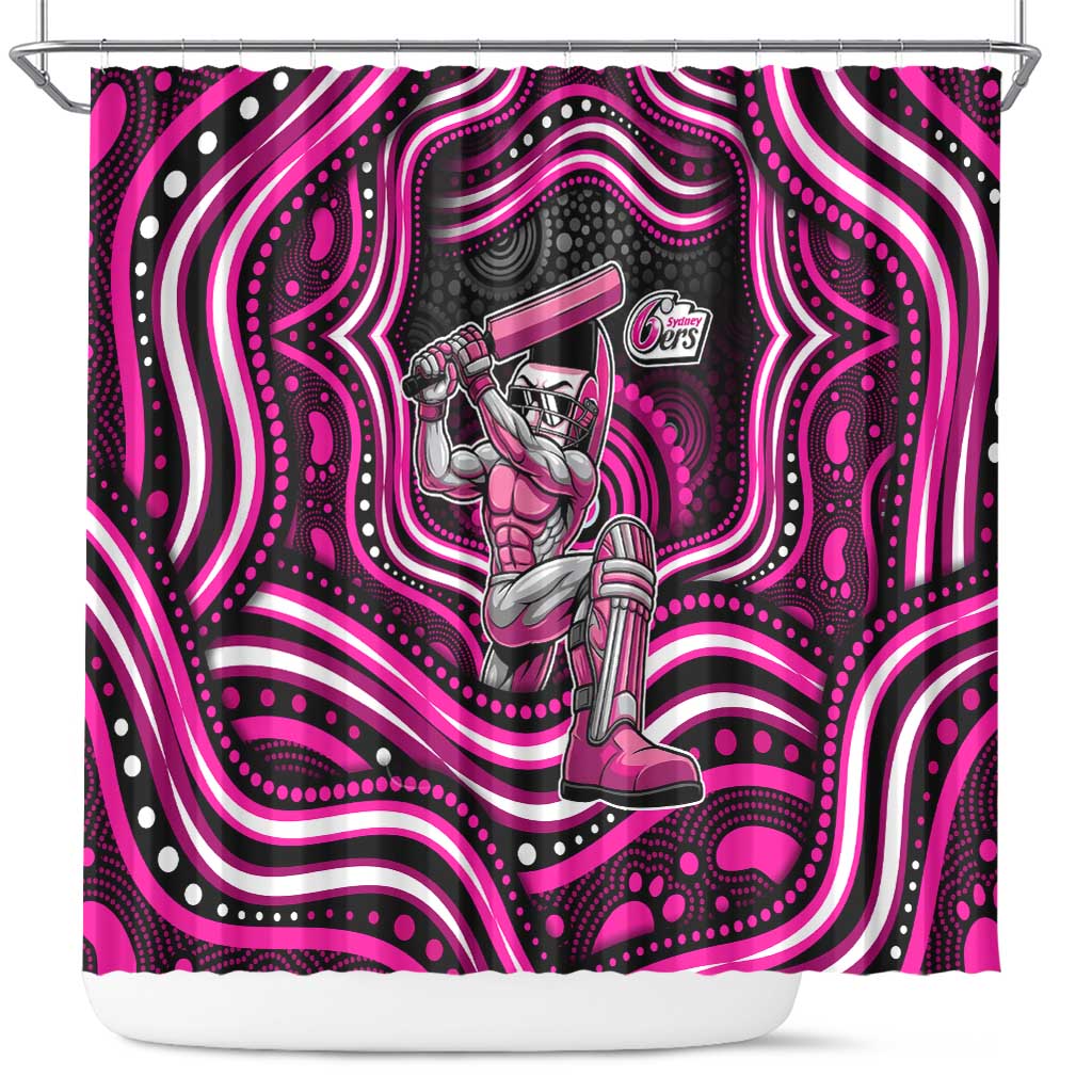 Sydney Sixers Cricket Shower Curtain Australian Cricket Mascot - Modern Indigenous Style