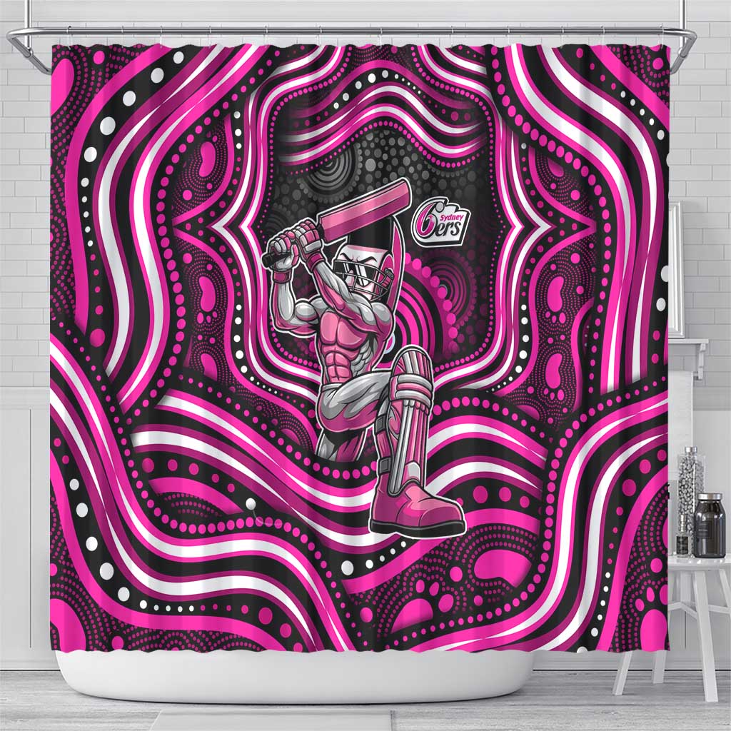 Sydney Sixers Cricket Shower Curtain Australian Cricket Mascot - Modern Indigenous Style
