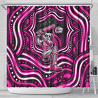 Sydney Sixers Cricket Shower Curtain Australian Cricket Mascot - Modern Indigenous Style