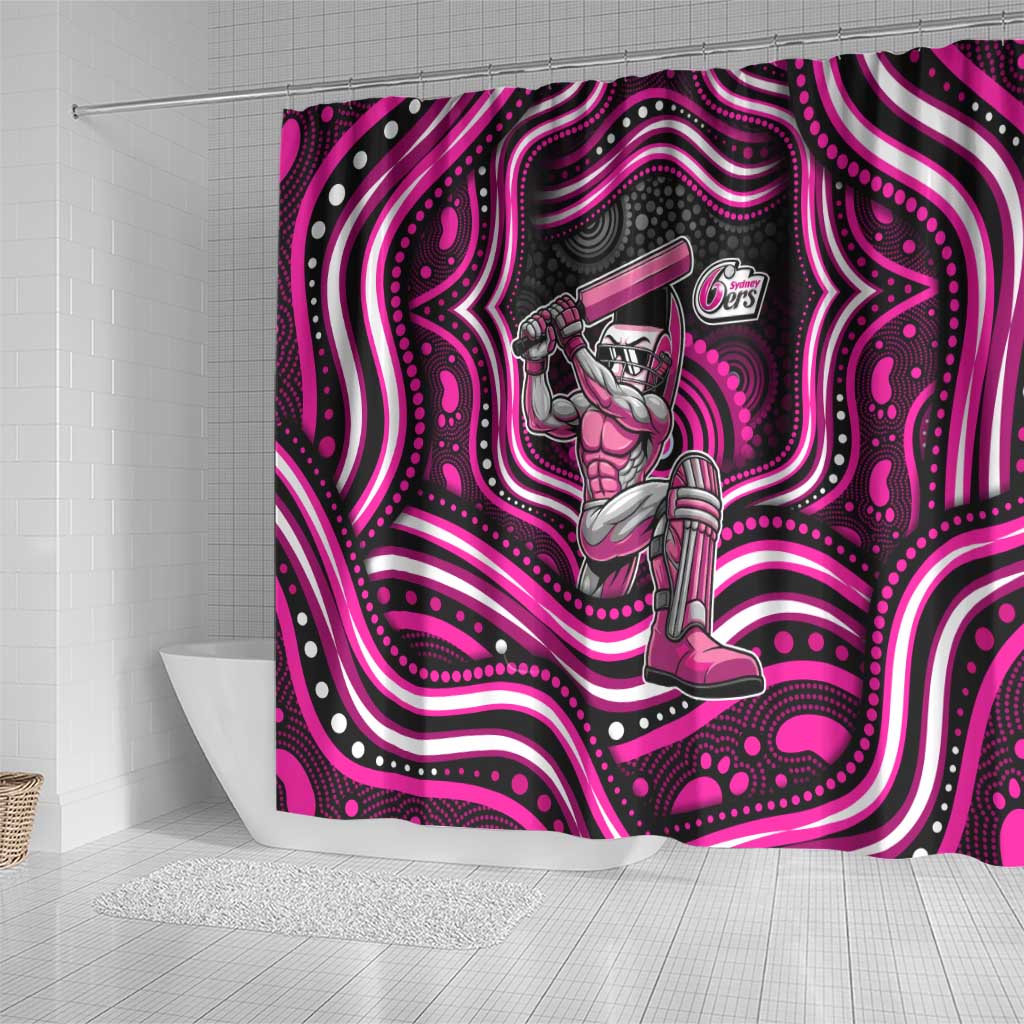 Sydney Sixers Cricket Shower Curtain Australian Cricket Mascot - Modern Indigenous Style