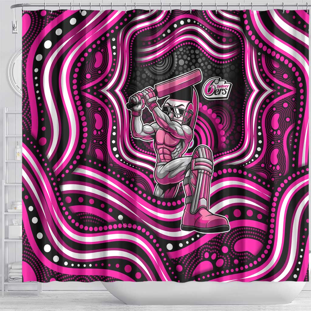Sydney Sixers Cricket Shower Curtain Australian Cricket Mascot - Modern Indigenous Style