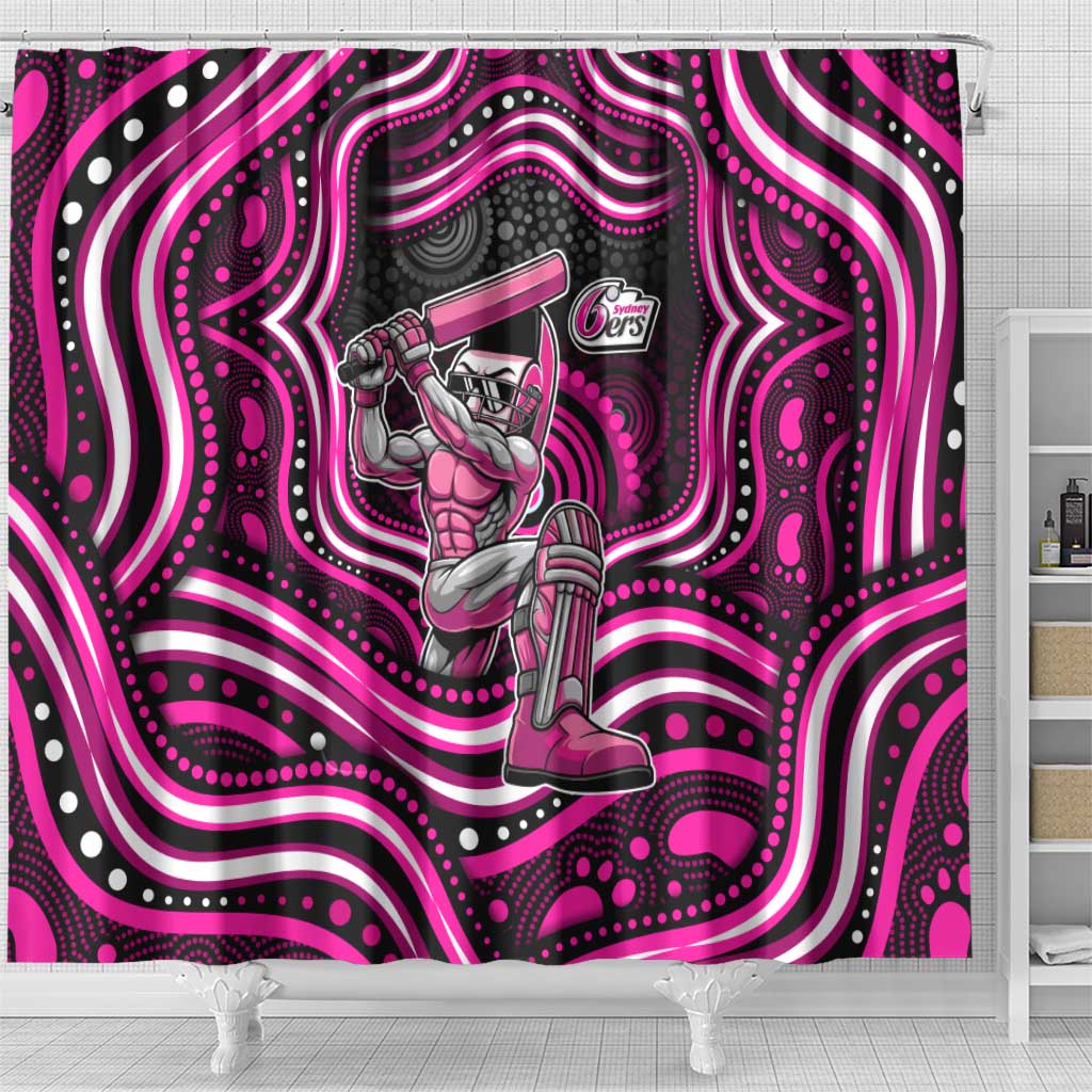 Sydney Sixers Cricket Shower Curtain Australian Cricket Mascot - Modern Indigenous Style