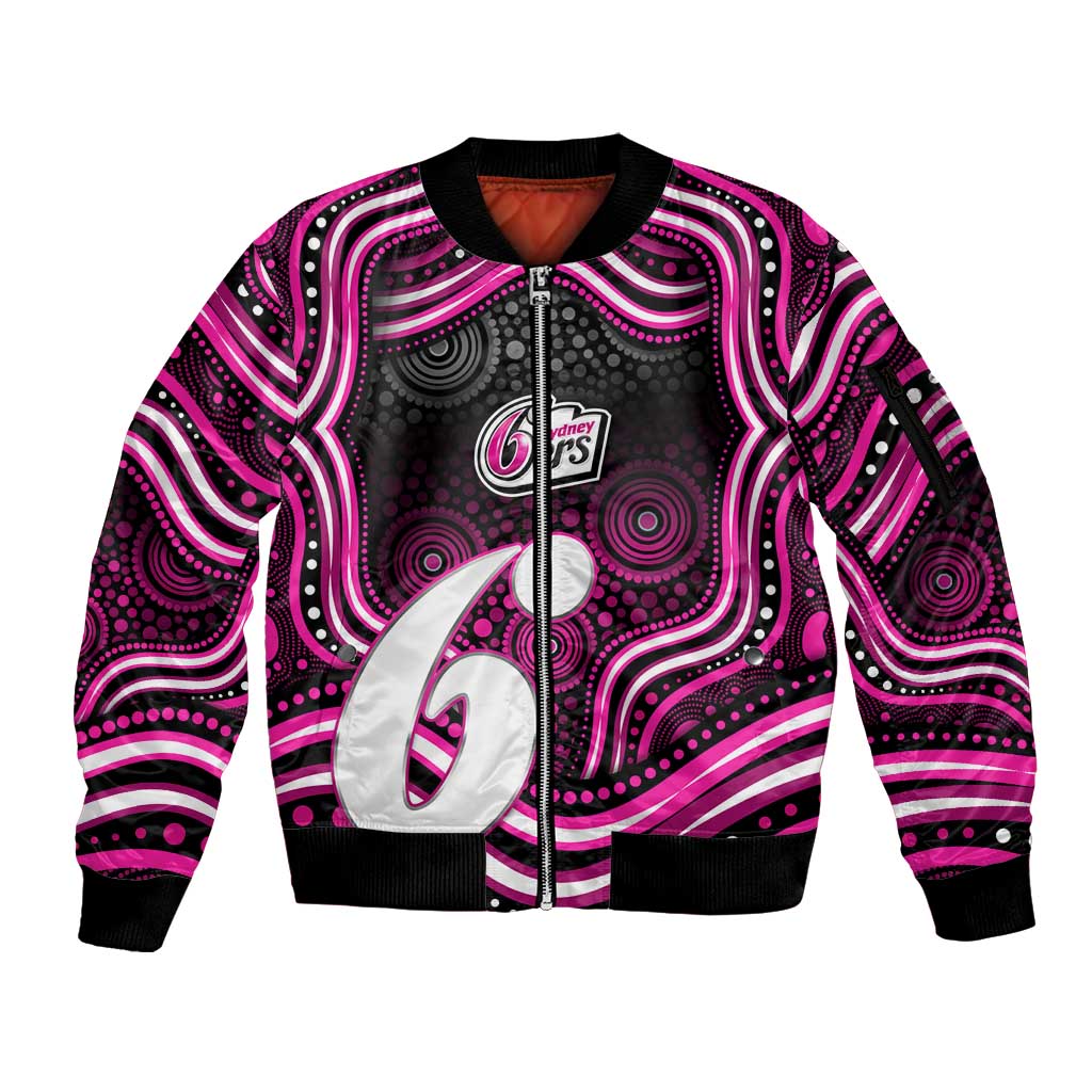 Sydney Sixers Cricket Sleeve Zip Bomber Jacket Australian Cricket Mascot - Modern Indigenous Style