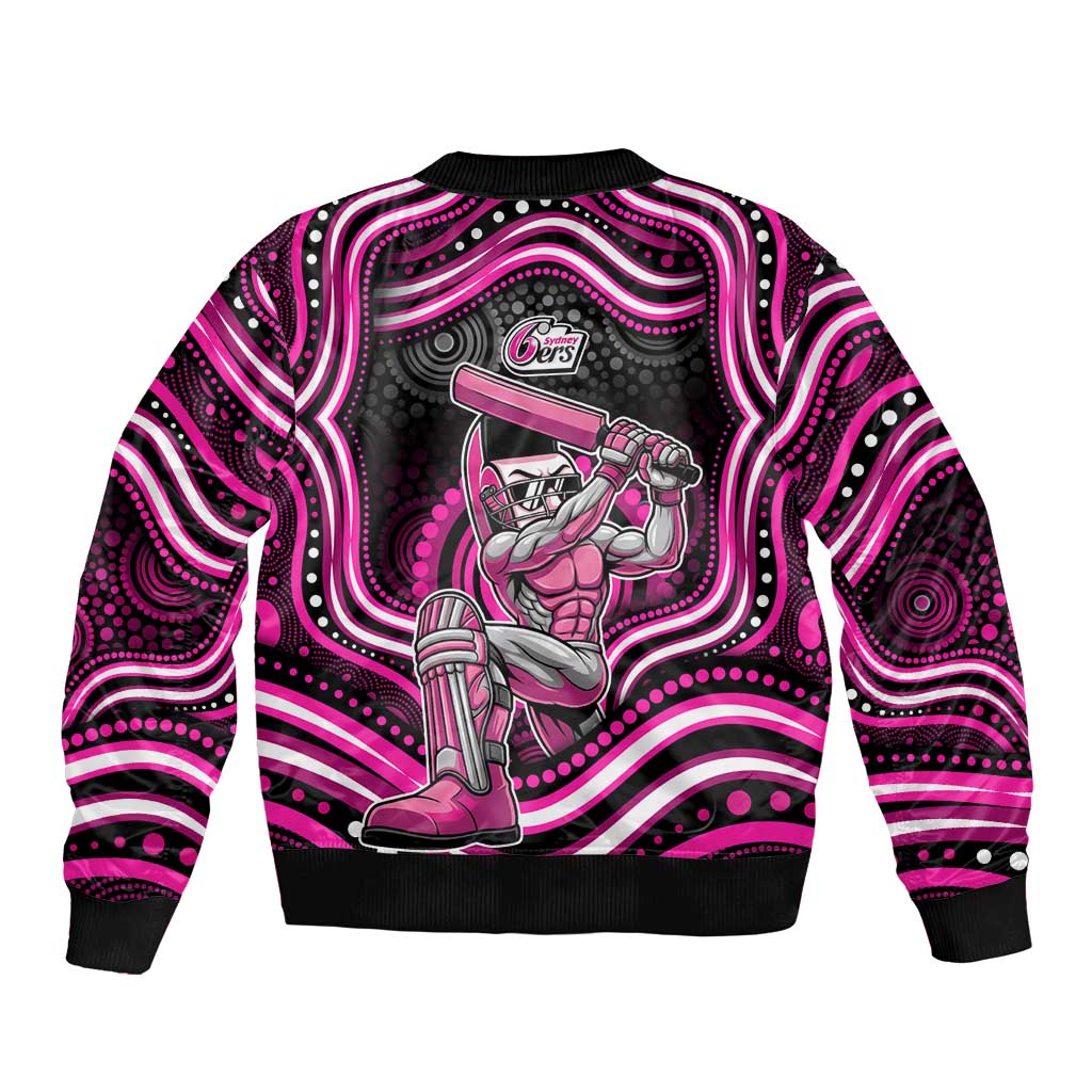 Sydney Sixers Cricket Sleeve Zip Bomber Jacket Australian Cricket Mascot - Modern Indigenous Style