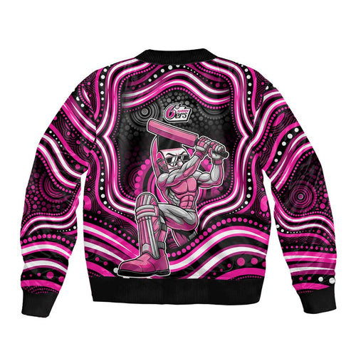 Sydney Sixers Cricket Sleeve Zip Bomber Jacket Australian Cricket Mascot - Modern Indigenous Style