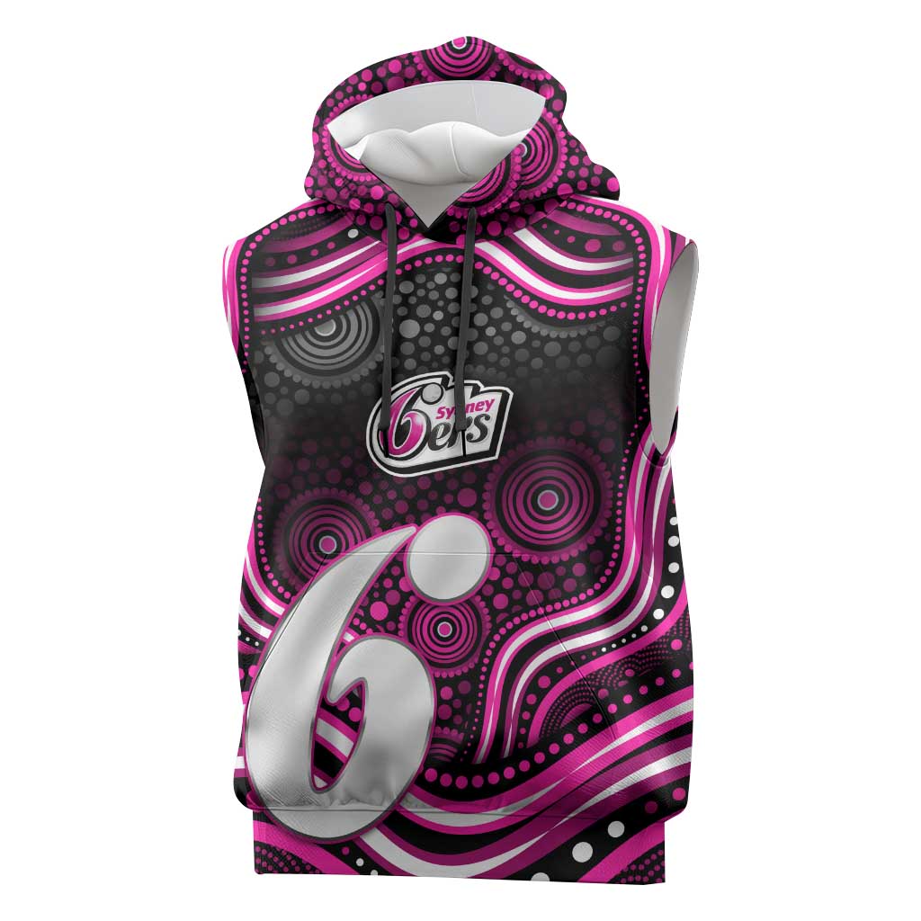 Sydney Sixers Cricket Sleeveless Hoodie Australian Cricket Mascot - Modern Indigenous Style