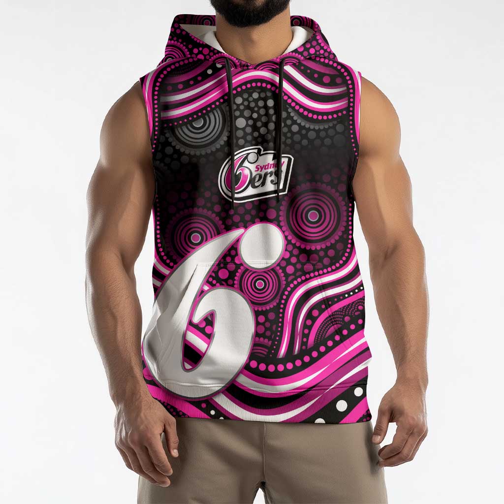 Sydney Sixers Cricket Sleeveless Hoodie Australian Cricket Mascot - Modern Indigenous Style