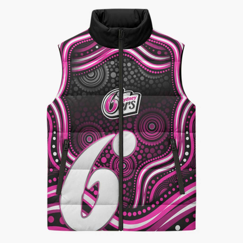 Sydney Sixers Cricket Sleeveless Puffer Jacket Australian Cricket Mascot - Modern Indigenous Style