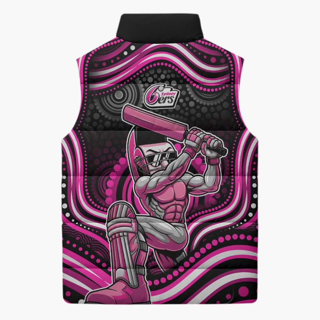 Sydney Sixers Cricket Sleeveless Puffer Jacket Australian Cricket Mascot - Modern Indigenous Style