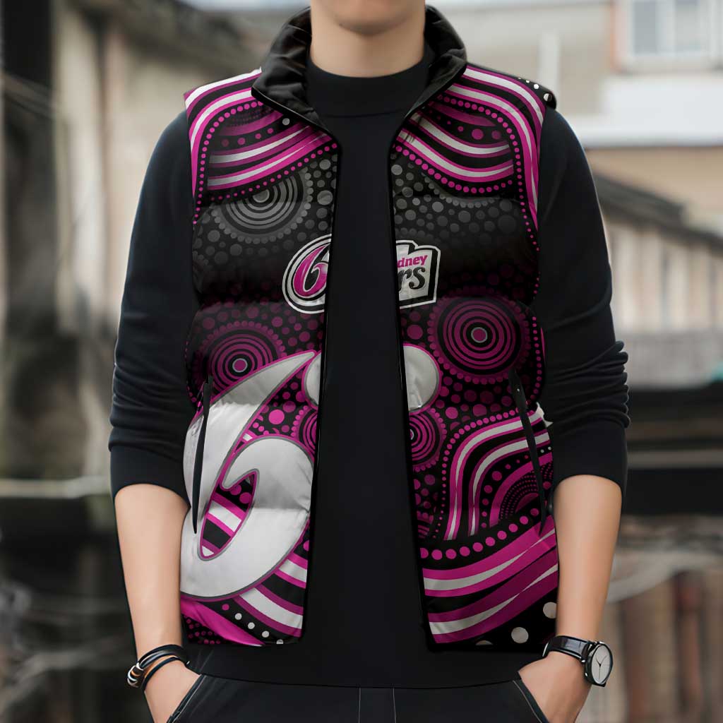 Sydney Sixers Cricket Sleeveless Puffer Jacket Australian Cricket Mascot - Modern Indigenous Style