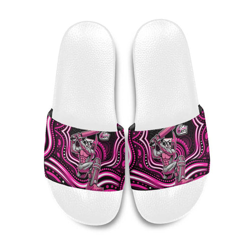 Sydney Sixers Cricket Slide Sandals Australian Cricket Mascot - Modern Indigenous Style