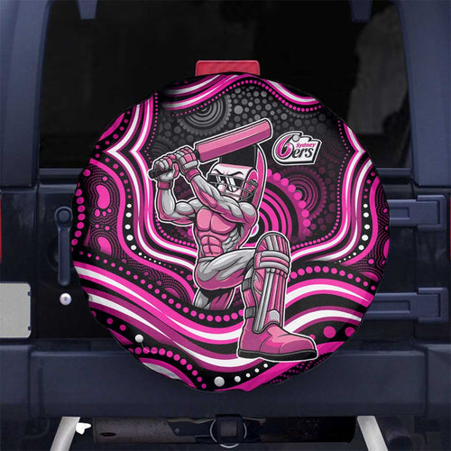 Sydney Sixers Cricket Spare Tire Cover Australian Cricket Mascot - Modern Indigenous Style