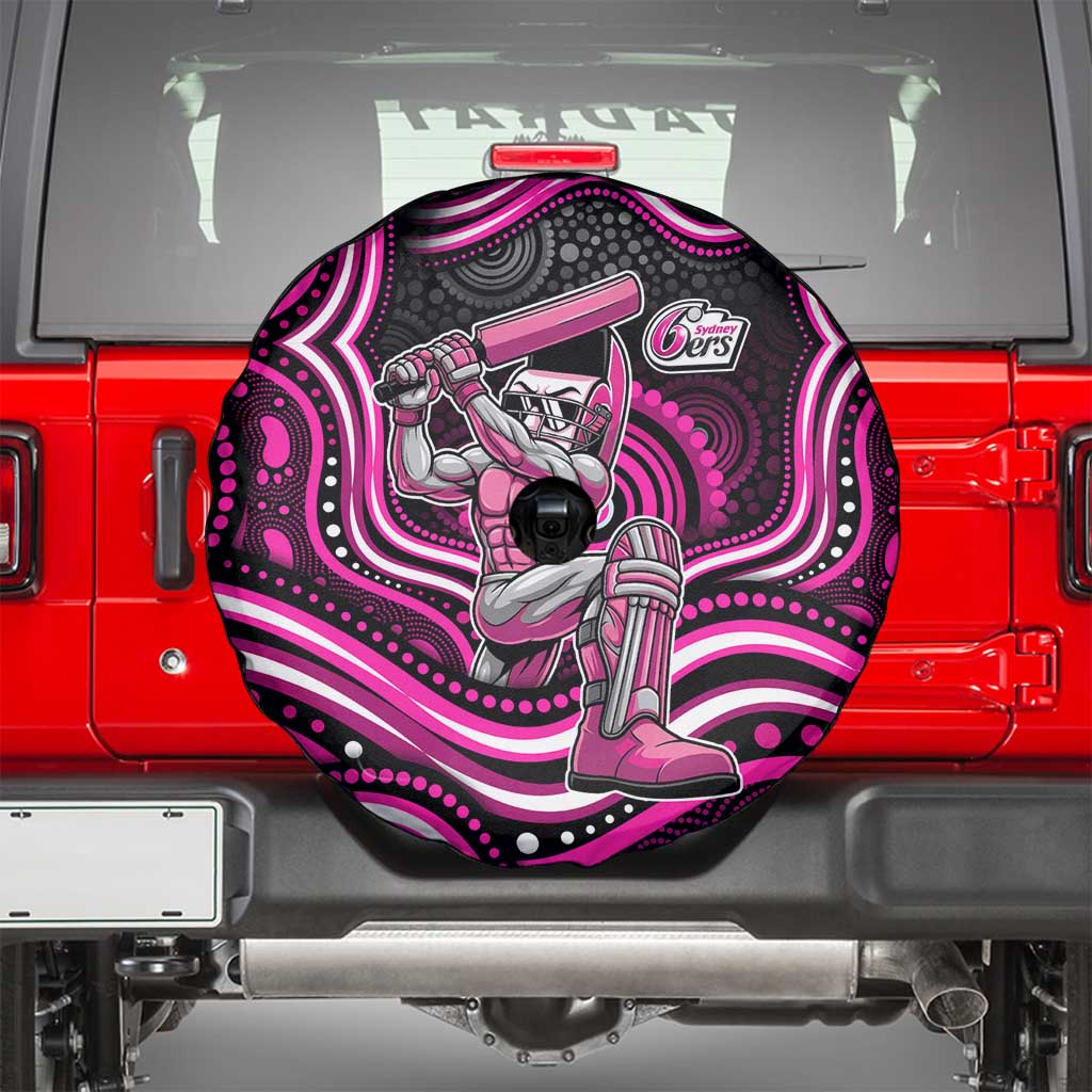 Sydney Sixers Cricket Spare Tire Cover Australian Cricket Mascot - Modern Indigenous Style