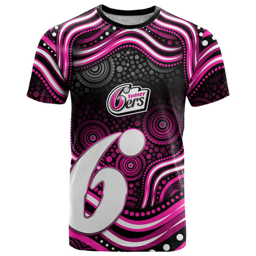 Sydney Sixers Cricket T Shirt Australian Cricket Mascot - Modern Indigenous Style