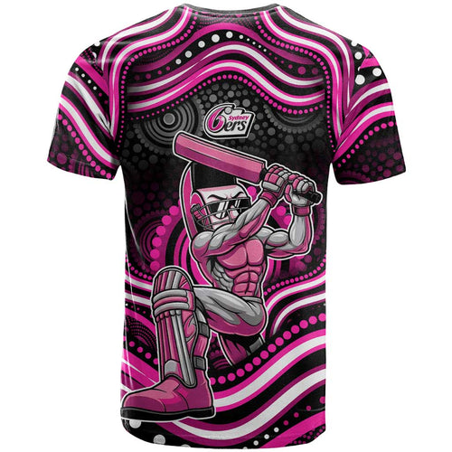 Sydney Sixers Cricket T Shirt Australian Cricket Mascot - Modern Indigenous Style