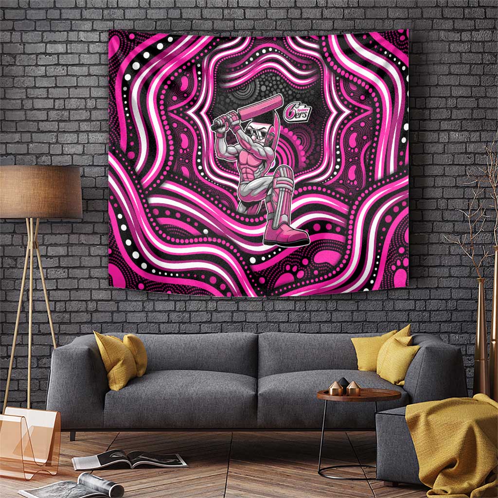 Sydney Sixers Cricket Tapestry Australian Cricket Mascot - Modern Indigenous Style