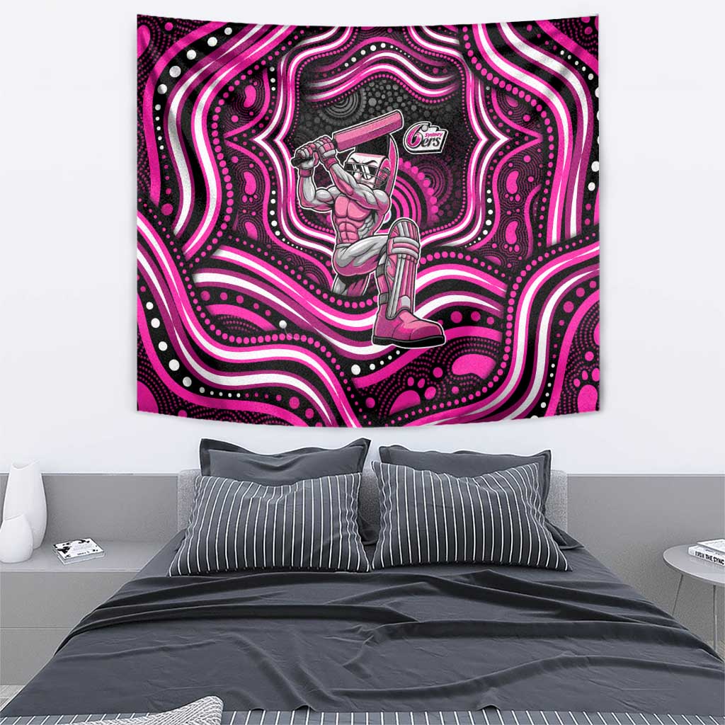 Sydney Sixers Cricket Tapestry Australian Cricket Mascot - Modern Indigenous Style