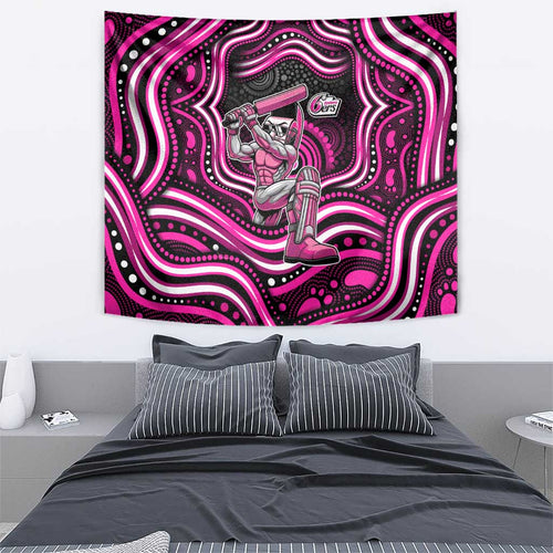 Sydney Sixers Cricket Tapestry Australian Cricket Mascot - Modern Indigenous Style