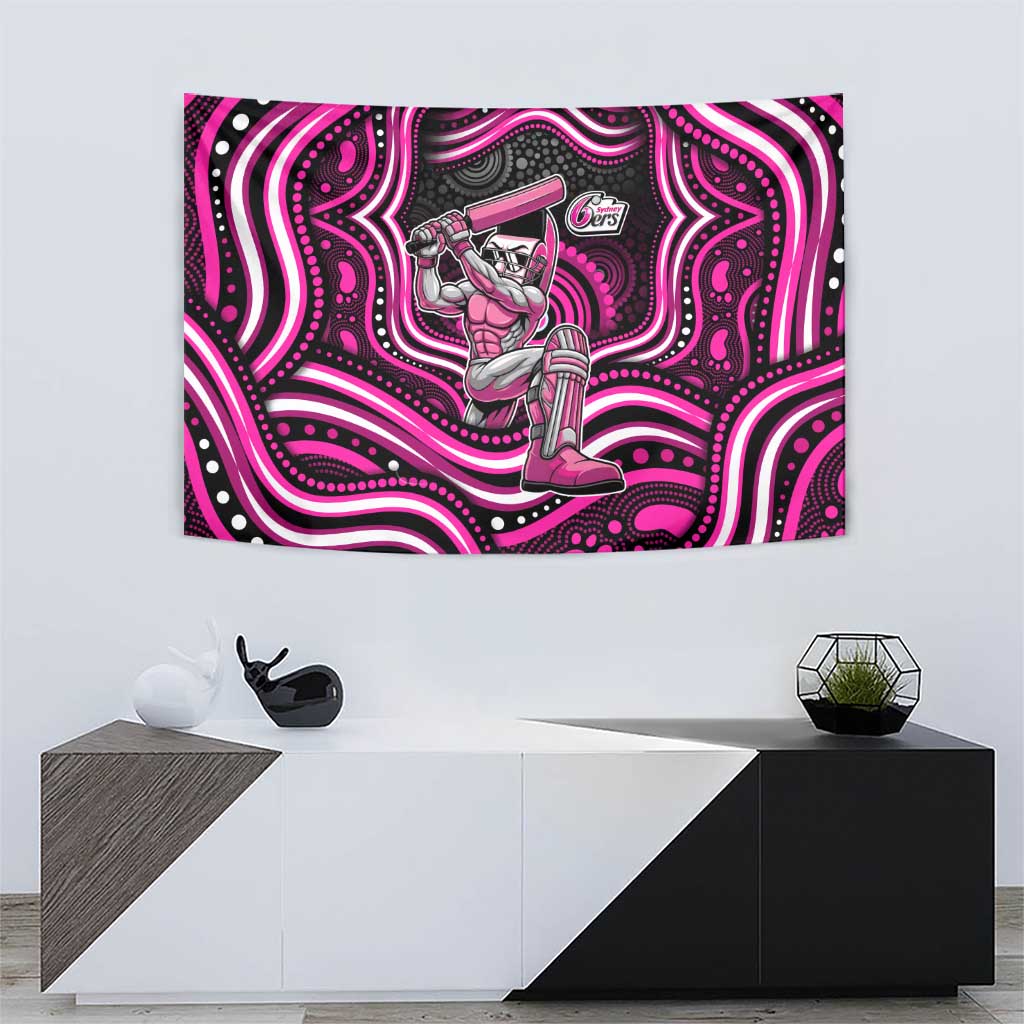 Sydney Sixers Cricket Tapestry Australian Cricket Mascot - Modern Indigenous Style