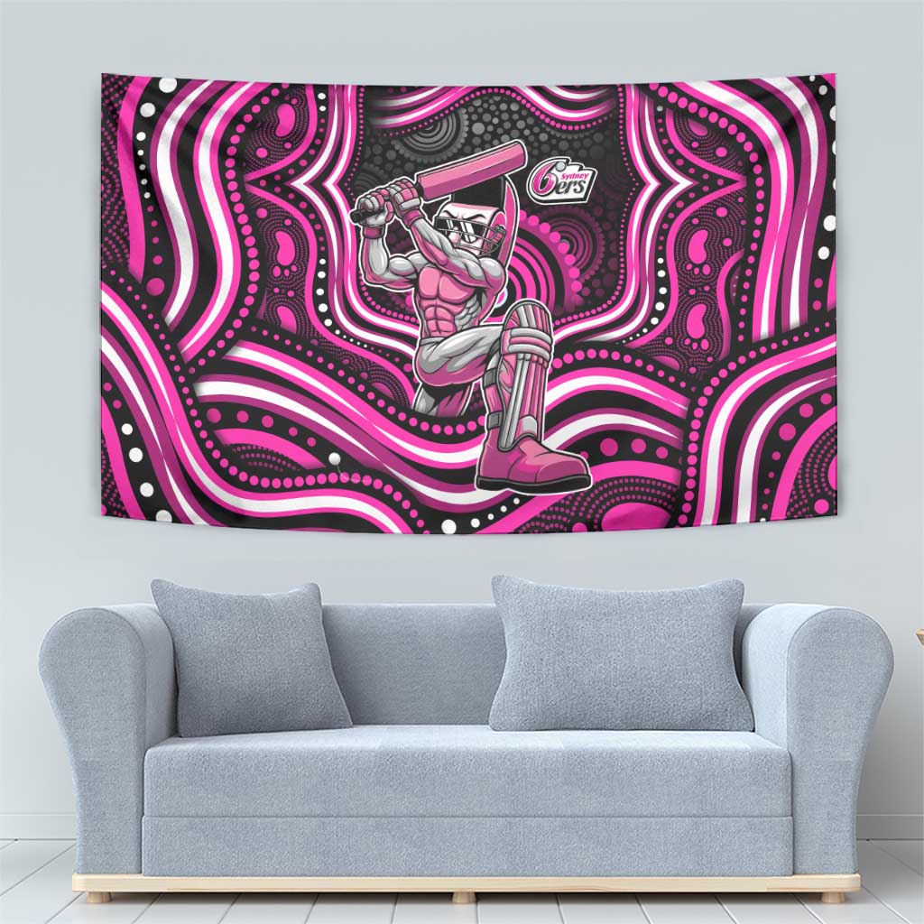 Sydney Sixers Cricket Tapestry Australian Cricket Mascot - Modern Indigenous Style