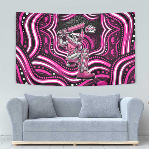 Sydney Sixers Cricket Tapestry Australian Cricket Mascot - Modern Indigenous Style