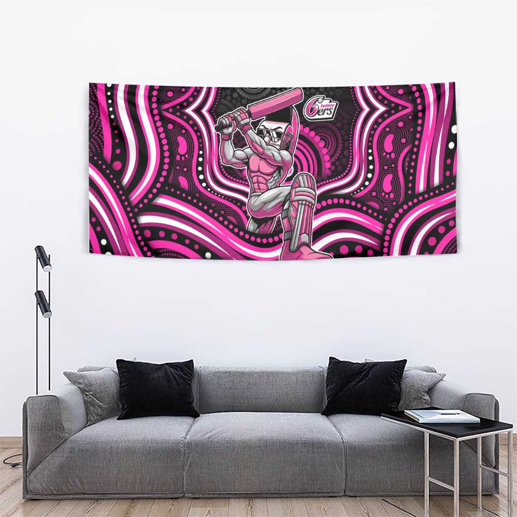 Sydney Sixers Cricket Tapestry Australian Cricket Mascot - Modern Indigenous Style
