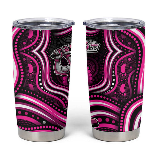 Sydney Sixers Cricket Tumbler Cup Australian Cricket Mascot - Modern Indigenous Style