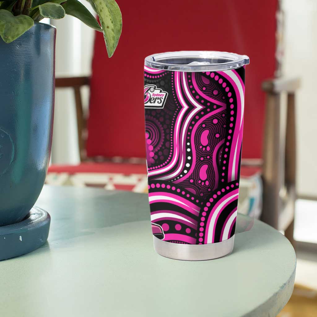 Sydney Sixers Cricket Tumbler Cup Australian Cricket Mascot - Modern Indigenous Style