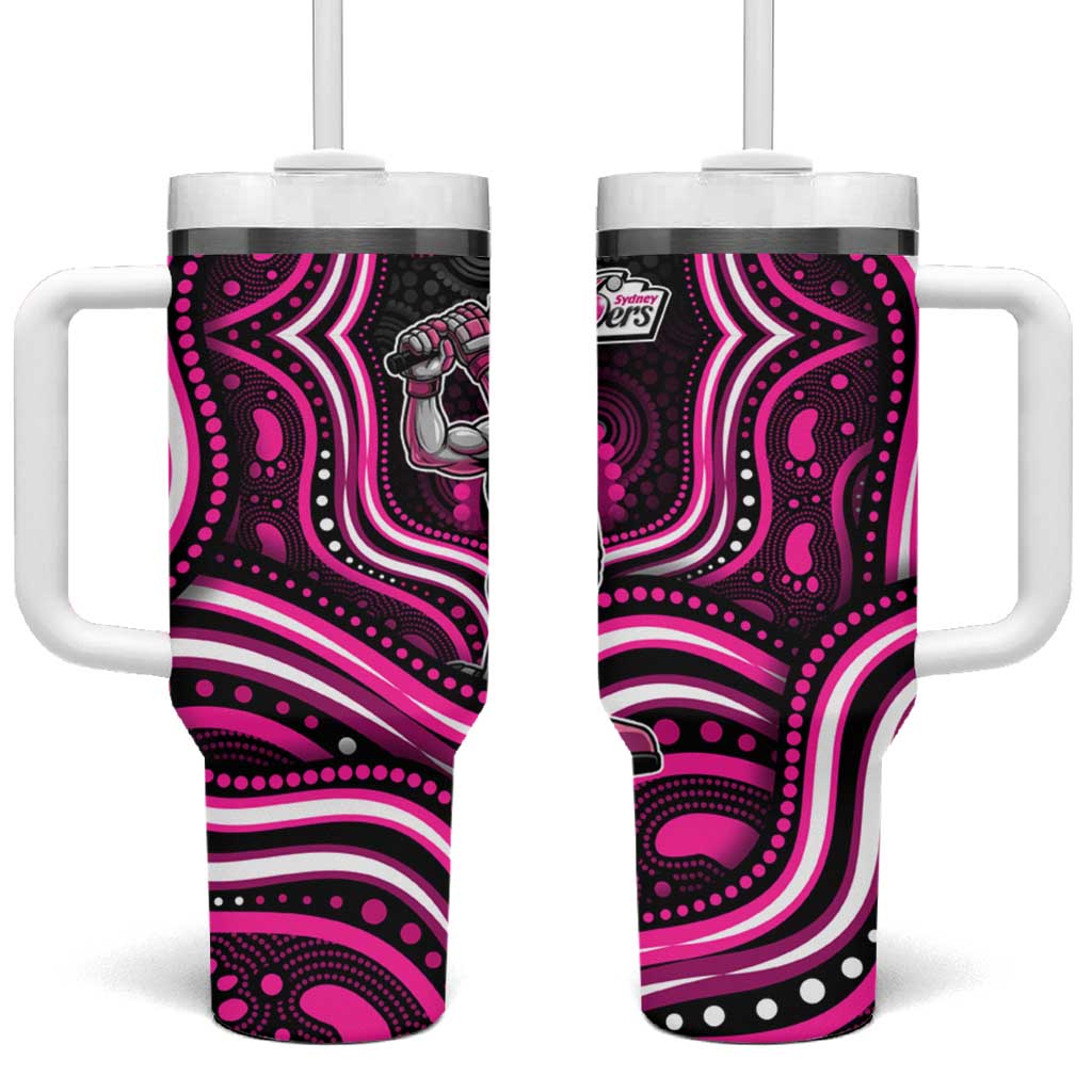 Sydney Sixers Cricket Tumbler With Handle Australian Cricket Mascot - Modern Indigenous Style