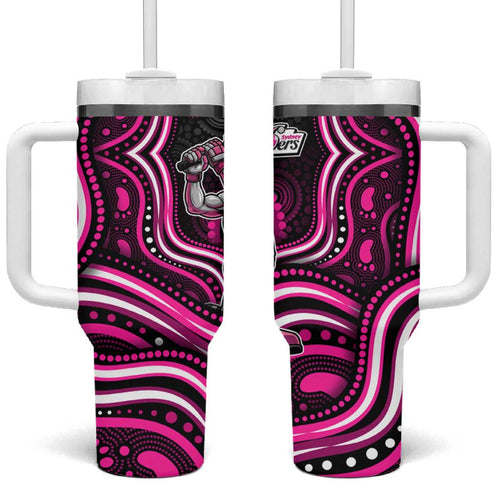 Sydney Sixers Cricket Tumbler With Handle Australian Cricket Mascot - Modern Indigenous Style