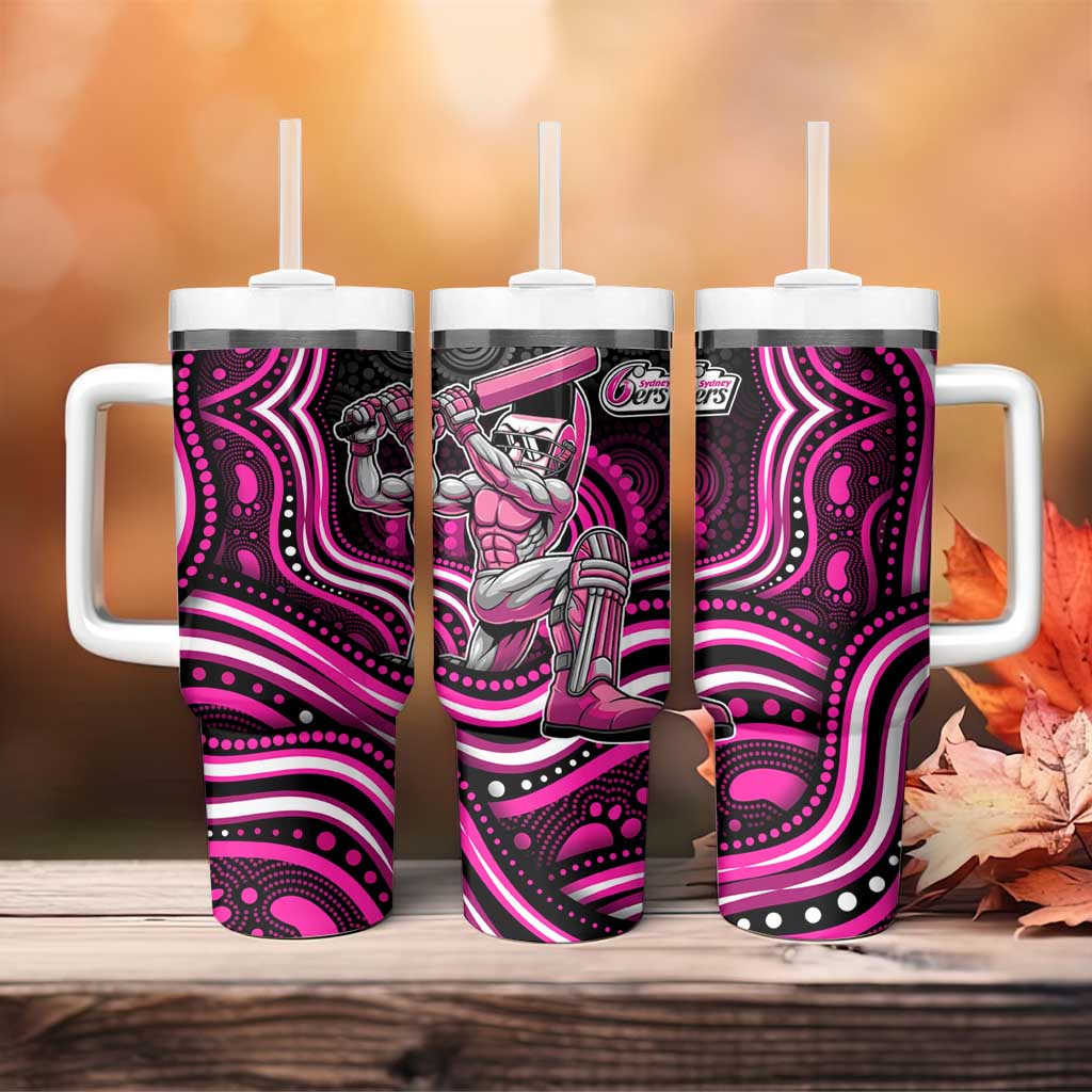 Sydney Sixers Cricket Tumbler With Handle Australian Cricket Mascot - Modern Indigenous Style