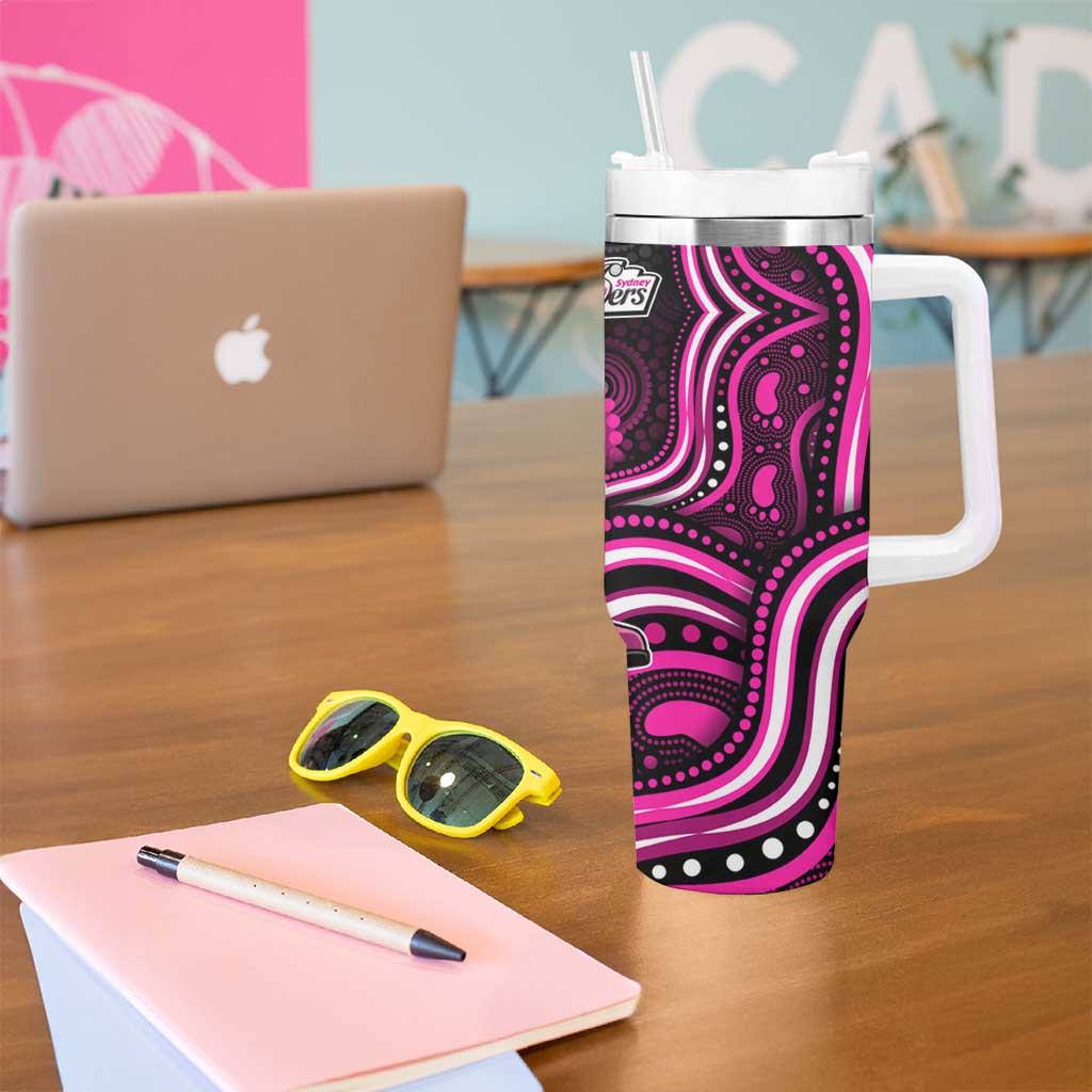 Sydney Sixers Cricket Tumbler With Handle Australian Cricket Mascot - Modern Indigenous Style
