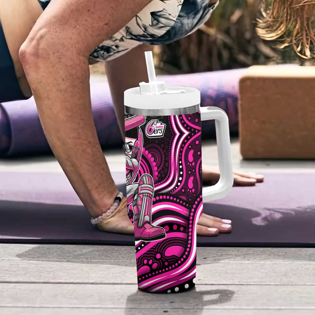 Sydney Sixers Cricket Tumbler With Handle Australian Cricket Mascot - Modern Indigenous Style