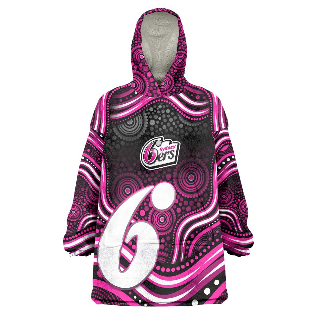 Sydney Sixers Cricket Wearable Blanket Hoodie Australian Cricket Mascot - Modern Indigenous Style