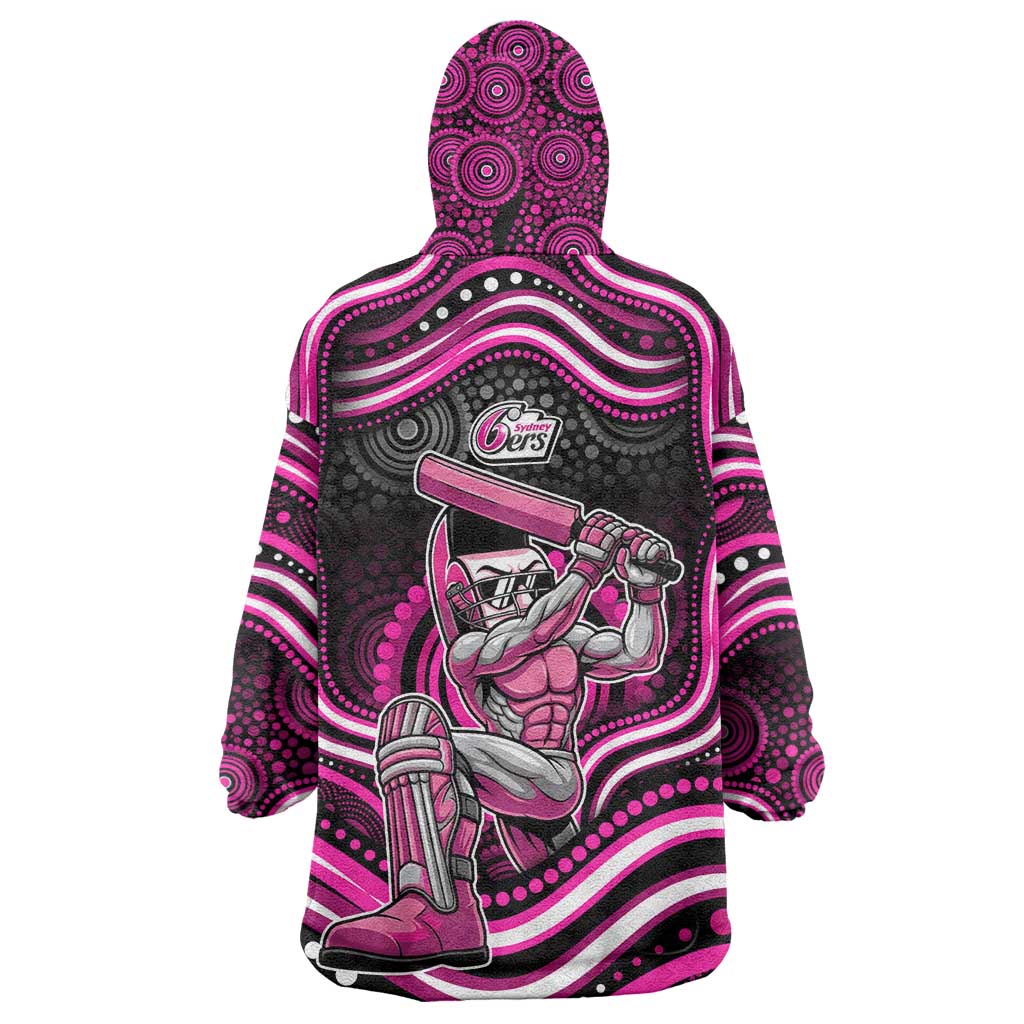 Sydney Sixers Cricket Wearable Blanket Hoodie Australian Cricket Mascot - Modern Indigenous Style