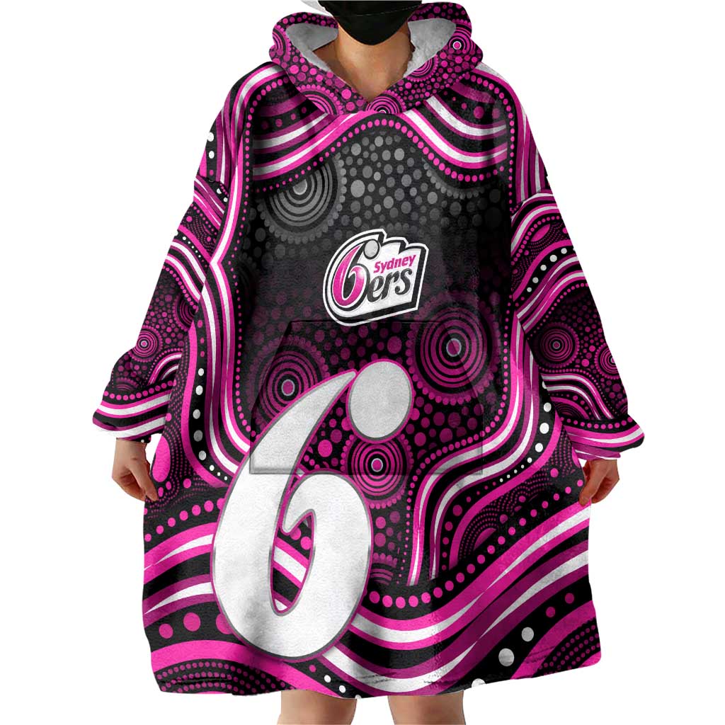 Sydney Sixers Cricket Wearable Blanket Hoodie Australian Cricket Mascot - Modern Indigenous Style