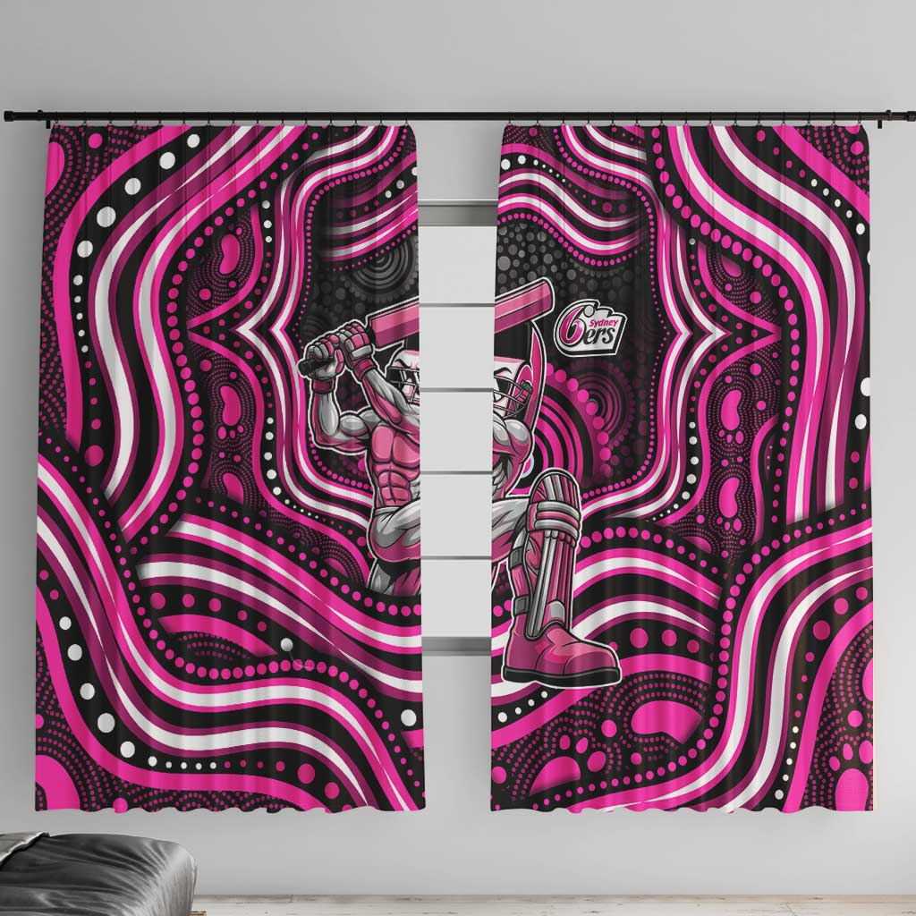 Sydney Sixers Cricket Window Curtain Australian Cricket Mascot - Modern Indigenous Style