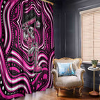 Sydney Sixers Cricket Window Curtain Australian Cricket Mascot - Modern Indigenous Style