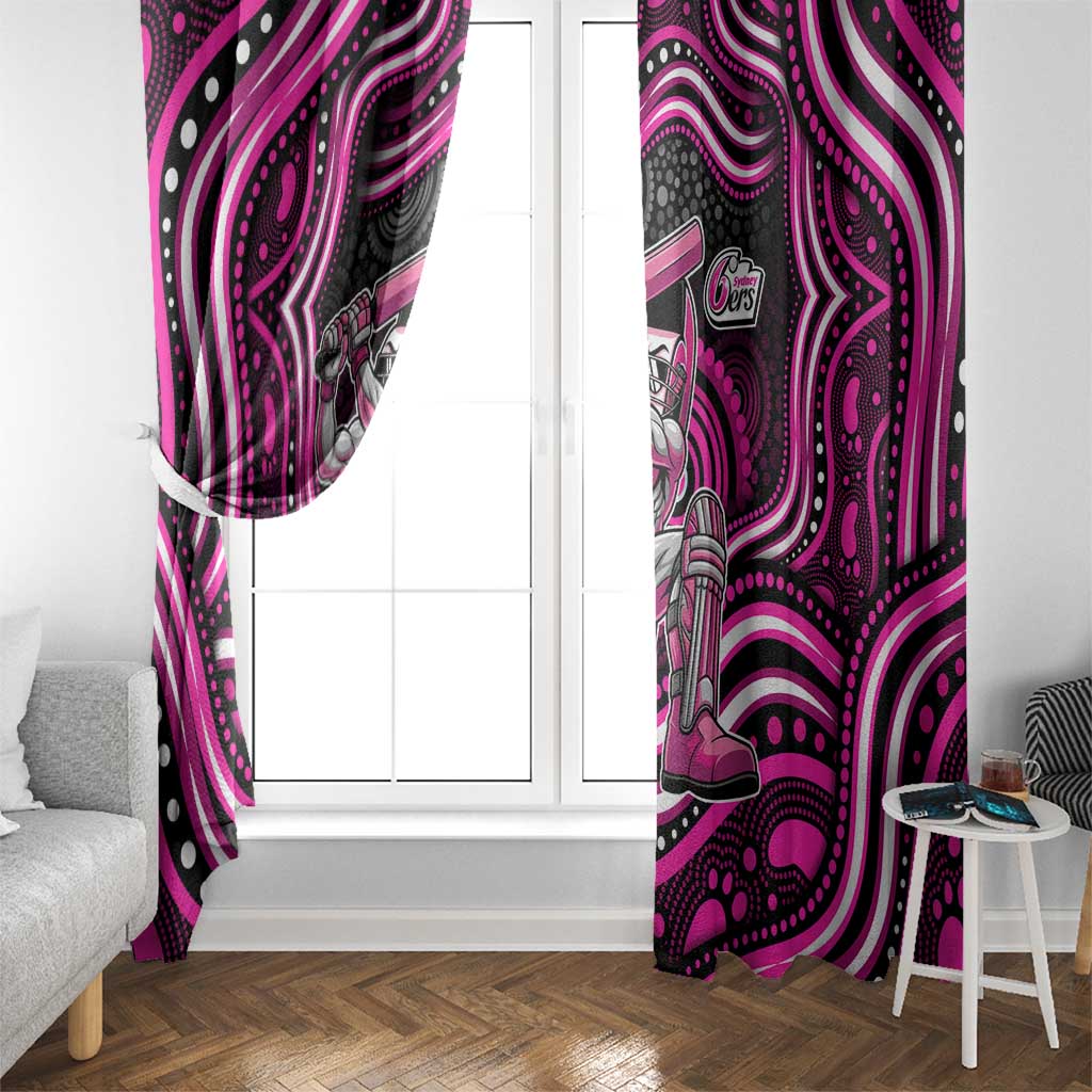 Sydney Sixers Cricket Window Curtain Australian Cricket Mascot - Modern Indigenous Style