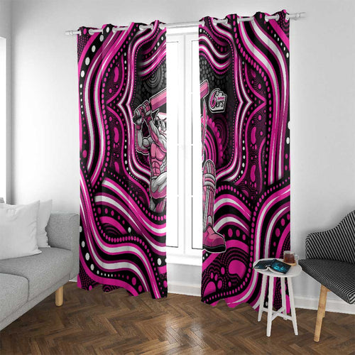Sydney Sixers Cricket Window Curtain Australian Cricket Mascot - Modern Indigenous Style