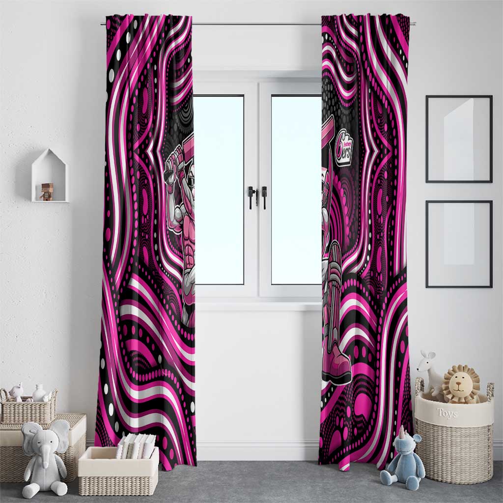 Sydney Sixers Cricket Window Curtain Australian Cricket Mascot - Modern Indigenous Style