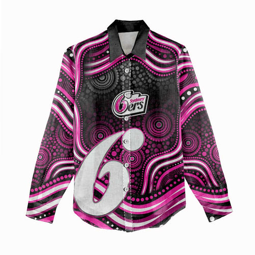 Sydney Sixers Cricket Women Casual Shirt Australian Cricket Mascot - Modern Indigenous Style