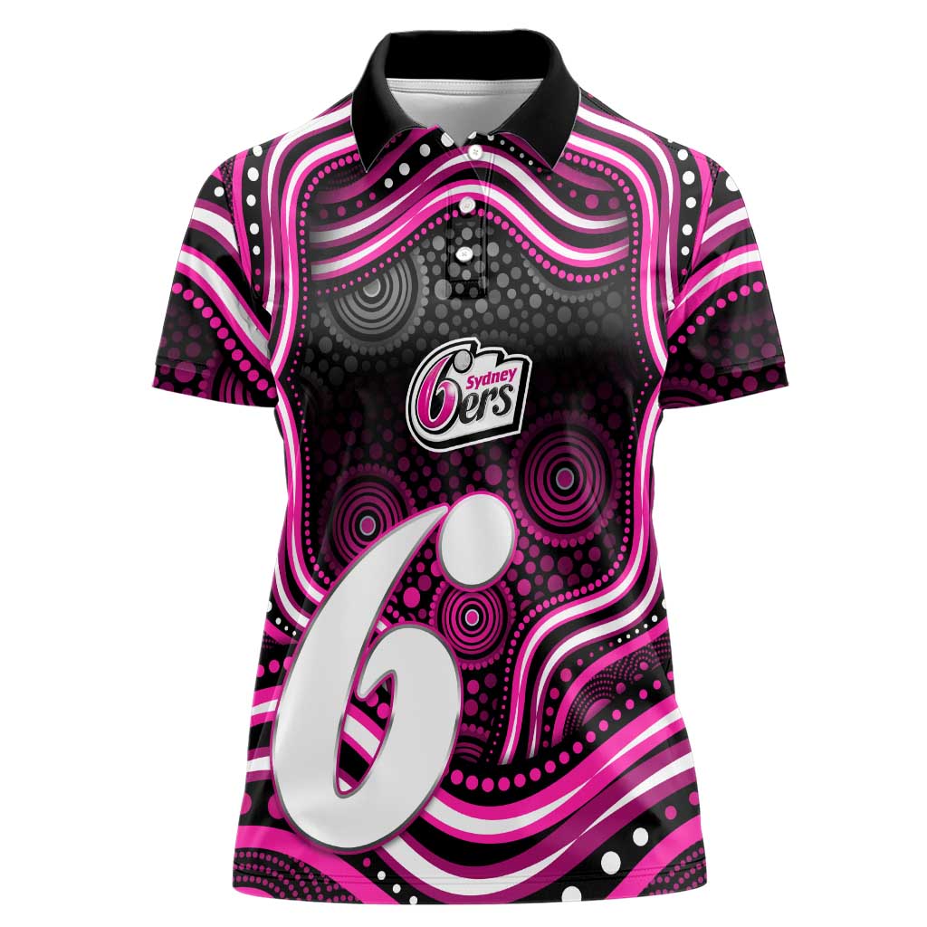 Sydney Sixers Cricket Women Polo Shirt Australian Cricket Mascot - Modern Indigenous Style